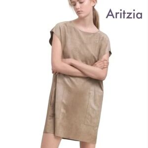 Aritzia Wilfred Free Nori Vegan Suede Dress Oversize Pockets